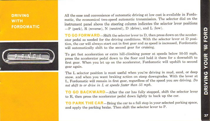 1960 Ford Owners Manual Page 7